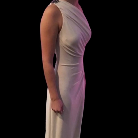 Ralph Lauren White One Shoulder Evening Gown Long Grecian Maxi Dress 12 Wedding - Picture 4 of 5